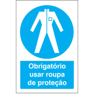 SINAL DE OBRIGAÇÃO - USO DE ROUPA DE PROTEÇÃO (O518) - Obrigação - Sinalização