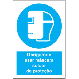 SINAL DE OBRIGAÇÃO - USO DE MÁSCARA DE SOLDAR DE PROTEÇÃO (O522) - Obrigação - Sinalização