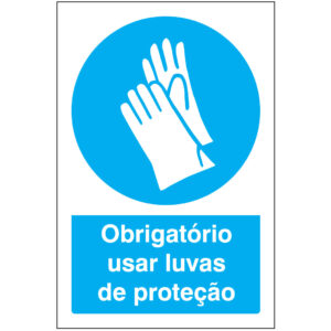 SINAL DE OBRIGAÇÃO - USO DE LUVAS DE PROTEÇÃO (O526) - Obrigação - Sinalização