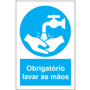 SINAL DE OBRIGAÇÃO - LAVAR AS MÃOS (O537) - Obrigação - Sinalização