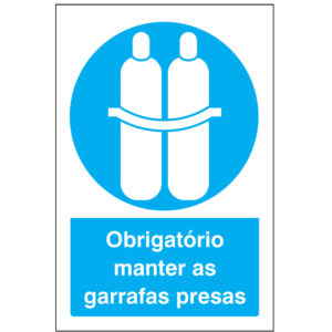 SINAL DE OBRIGAÇÃO - MANTER GARRAFAS PRESAS (O552) - Obrigação - Sinalização