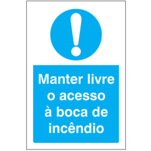 SINAL DE OBRIGAÇÃO - MANTER LIVRE O ACESSO A BOCA DE INCÊNDIO (O561) - Obrigação - Sinalização
