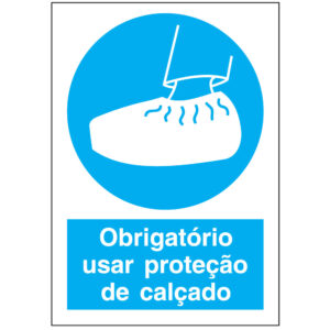 SINAL DE OBRIGAÇÃO - USO DE PROTEÇÃO DE CALÇADO (O572) - Obrigação - Sinalização