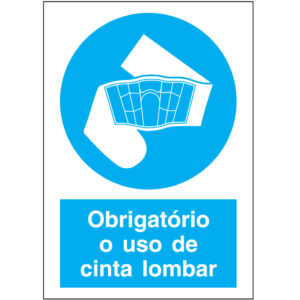SINAL DE OBRIGAÇÃO - USO DE CINTA LOMBAR (O580) - Obrigação - Sinalização