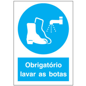 SINAL DE OBRIGAÇÃO - LAVAR AS BOTAS (O591) - Obrigação - Sinalização