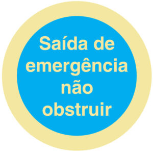 ETIQUETA - SAÍDA DE EMERGÊNCIA/ NÃO OBSTRUIR (O702) - Etiquetas - Sinalização