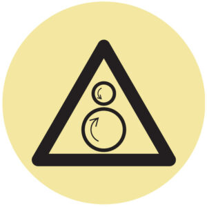 ETIQUETA - PERIGO PEÇAS GIRATÓRIAS (O749) - Etiquetas - Sinalização