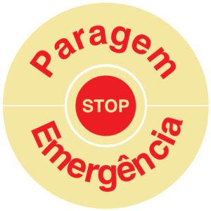 ETIQUETA -PARAGEM DE EMERGÊNCIA (O790) - Etiquetas - Sinalização