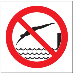 SINAL DE PROIBIÇÃO - MERGULHAR (P364) - Proibição - Sinalização