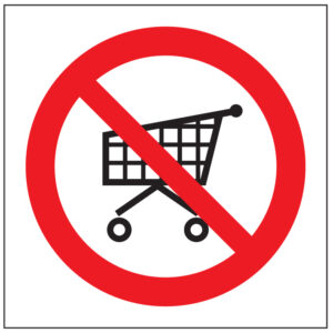 SINAL DE PROIBIÇÃO - CARRINHOS DE SUPERMERCADO (P375) - Proibição - Sinalização