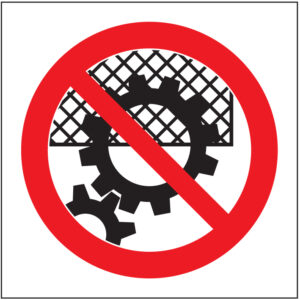 SINAL DE PROIBIÇÃO - UTILIZAR ESTA MÁQUINA SEM DISPOSITIVO DE SEGURANÇA (P381) - Proibição - Sinalização