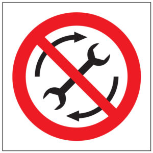 SINAL DE PROIBIÇÃO - REPARAR A MÁQUINA EM FUNCIONAMENTO (P383) - Proibição - Sinalização