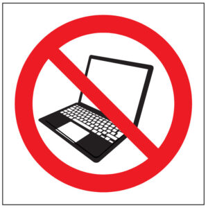 SINAL DE PROIBIÇÃO - UTILIZAR COMPUTADOR (P394) - Proibição - Sinalização