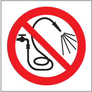 SINAL DE PROIBIÇÃO - UTILIZAR MANGUEIRA (P398) - Proibição - Sinalização