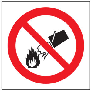 SINAL DE PROIBIÇÃO - NÃO APAGAR COM ÁGUA (P403) - Proibição - Sinalização