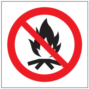 SINAL DE PROIBIÇÃO - FAZER FOGUEIRA (P424) - Proibição - Sinalização