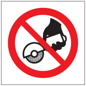 SINAL DE PROIBIÇÃO - UTILIZAR DISCO ABRASIVO COM RETIFICADORA MANUAL (P433) - Proibição - Sinalização