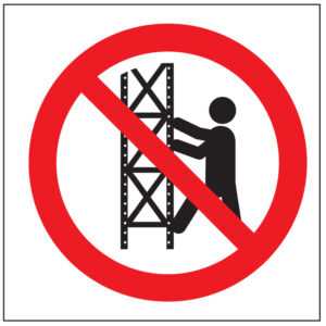 SINAL DE PROIBIÇÃO - TREPAR AS RACKS (P434) - Proibição - Sinalização