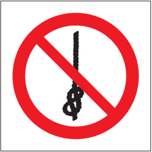 SINAL DE PROIBIÇÃO - FAZER NÓS NA CORDA (P442) - Proibição - Sinalização