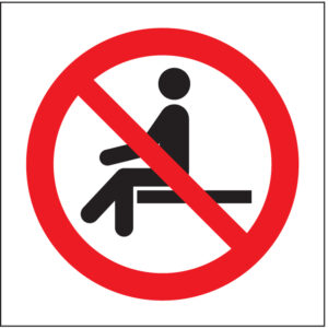 SINAL DE PROIBIÇÃO - SENTAR (P443) - Proibição - Sinalização