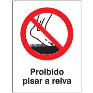 SINAL DE PROIBIÇÃO - PISAR A RELVA (P552) - Proibição - Sinalização