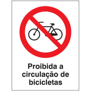 SINAL DE PROIBIÇÃO - CIRCULAÇÃO DE BICICLETAS (P554) - Proibição - Sinalização