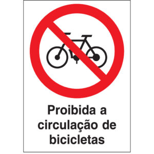 SINAL DE PROIBIÇÃO - CIRCULAÇÃO DE BICICLETAS (P608) - Proibição - Sinalização