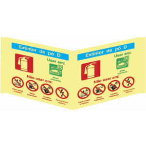 SINAL DE CONTRA INCÊNDIO - EXTINTOR DE PÓ D (PA1002) - Contra Incêndio - Sinalização