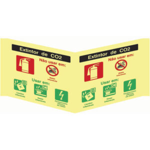 SINAL DE CONTRA INCÊNDIO - EXTINTOR DE CO2 (PA1004) - Contra Incêndio - Sinalização