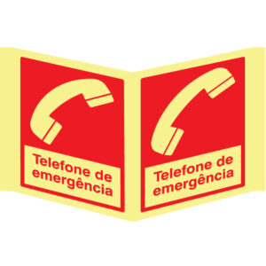 SINAL DE CONTRA INCÊNDIO - TELEFONE DE EMERGÊNCIA (PA1020) - Contra Incêndio - Sinalização