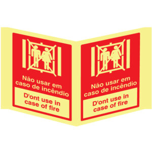 SINAL DE CONTRA INCÊNDIO - ELEVADOR/ NÃO USAR EM CASO DE INCÊNDIO (PA1022) - Contra Incêndio - Sinalização
