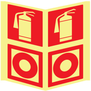 SINAL DE CONTRA INCÊNDIO - EXTINTOR / BOTÃO DE ALARME (PA1032) - Contra Incêndio - Sinalização