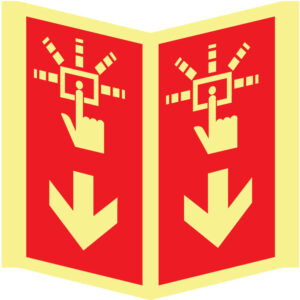 SINAL DE CONTRA INCÊNDIO - BOTÃO DE ALARME EM BAIXO (PA1035) - Contra Incêndio - Sinalização