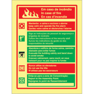 SINAL DE CONTRA INCÊNDIO - INSTRUÇÕES DE SEGURANÇA / INCÊNDIO (S106) - Contra Incêndio - Sinalização