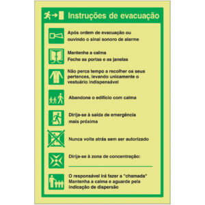 SINAL DE CONTRA INCÊNDIO - INSTRUÇÕES DE EVECUAÇÃO (S116) - Contra Incêndio - Sinalização