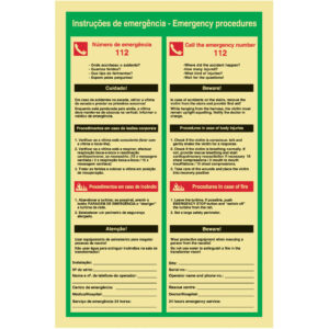 SINAL DE CONTRA INCÊNDIO - INSTRUÇÕES DE EMERGÊNCIA (S118) - Contra Incêndio - Sinalização
