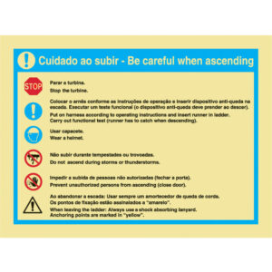 SINAL DE CONTRA INCÊNDIO -CUIDADO AO SUBIR (S123) - Contra Incêndio - Sinalização