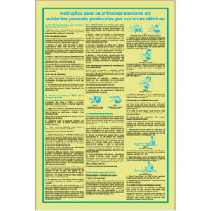SINAL DE CONTRA INCÊNDIO -INSTRUÇÕES PARA OS PRIMEIROS SOCORROS EM ACDENTES PESSOAIS PRODUZIDOS POR CORRENTES ELÉTRICAS (S124) - Contra Incêndio - Sinalização